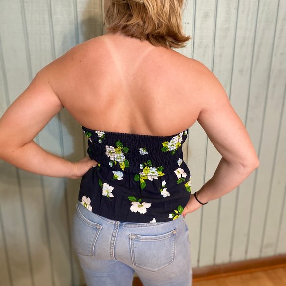 Strapless floral blouse - Picture 2 of 2